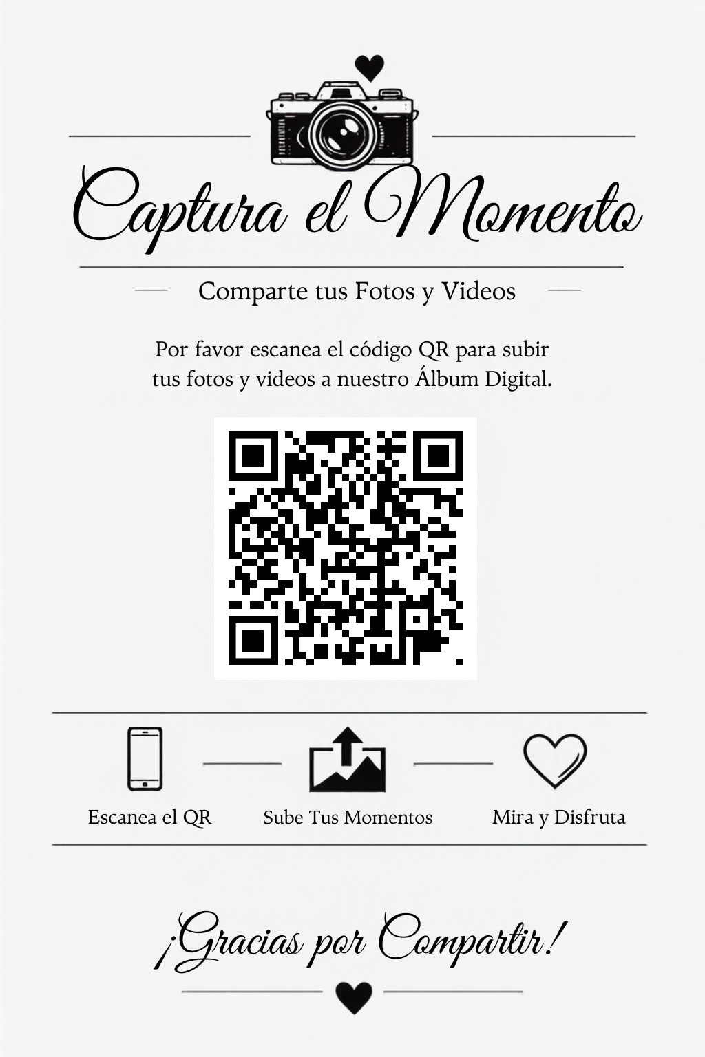 Escanea el código QR para compartir fotos en el Álbum Digital